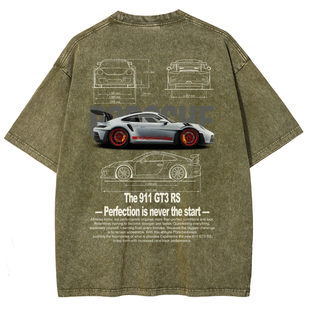 911 GT3 RS Racing Unisex Fit Washed T-Shirt