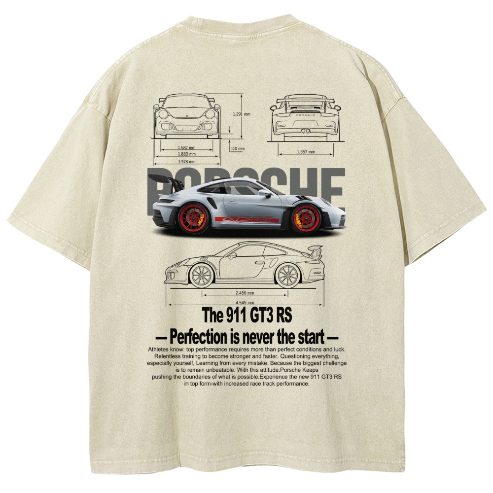 911 GT3 RS Racing Unisex Fit Washed T-Shirt