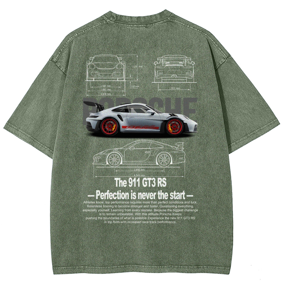 911 GT3 RS Racing Unisex Fit Washed T-Shirt