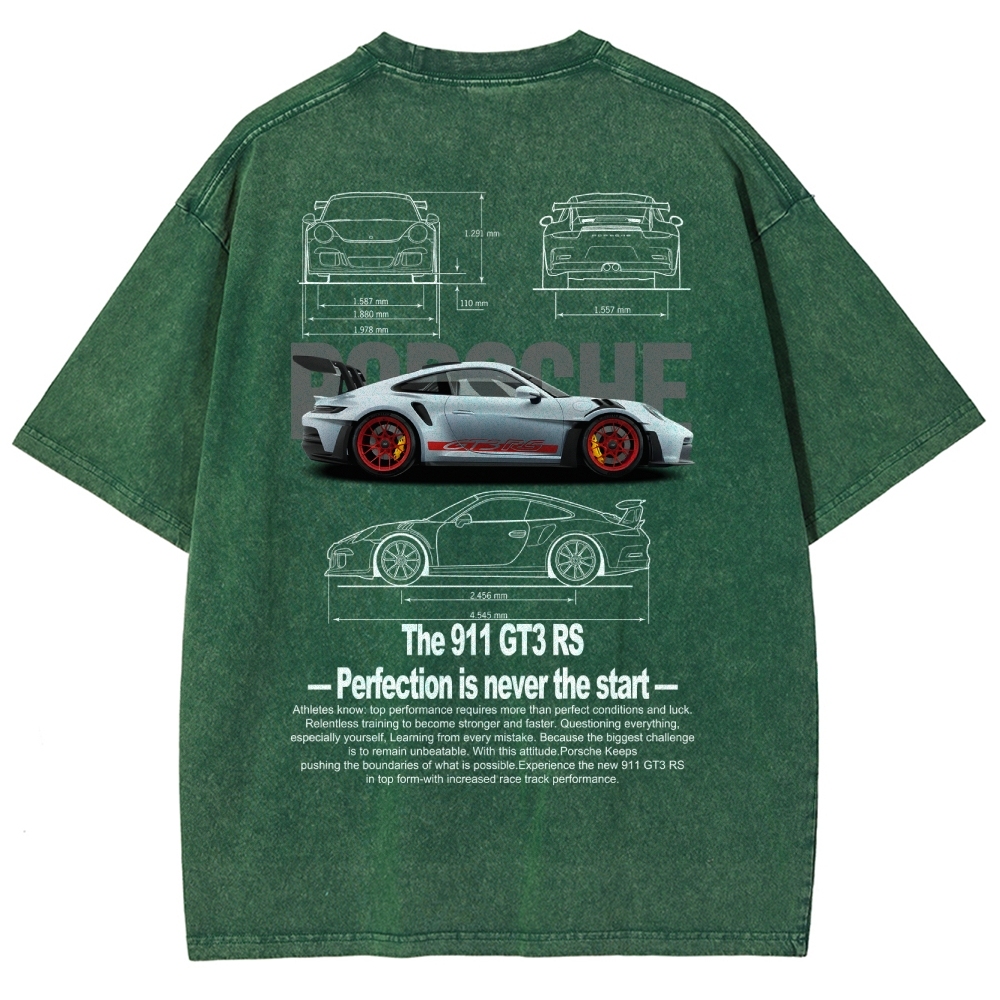 911 GT3 RS Racing Unisex Fit Washed T-Shirt