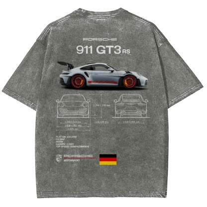 911 GT3 RS Racing Unisex Fit Washed T-Shirt