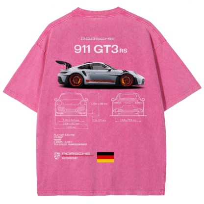 911 GT3 RS Racing Unisex Fit Washed T-Shirt