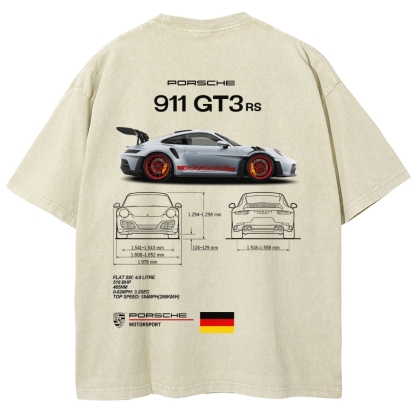 911 GT3 RS Racing Unisex Fit Washed T-Shirt