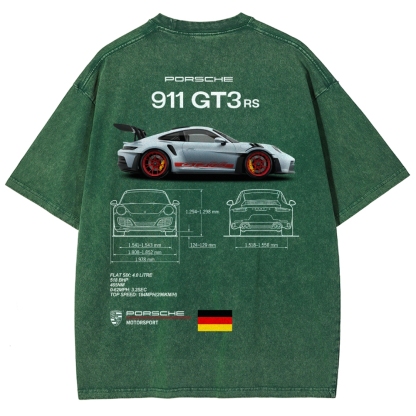 911 GT3 RS Racing Unisex Fit Washed T-Shirt
