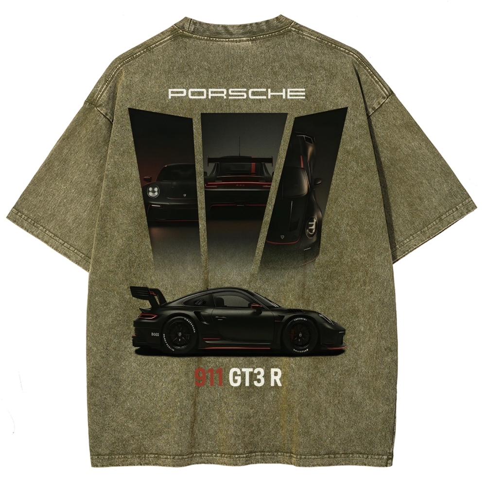 911 GT3 R Racing Unisex Fit Washed T-Shirt