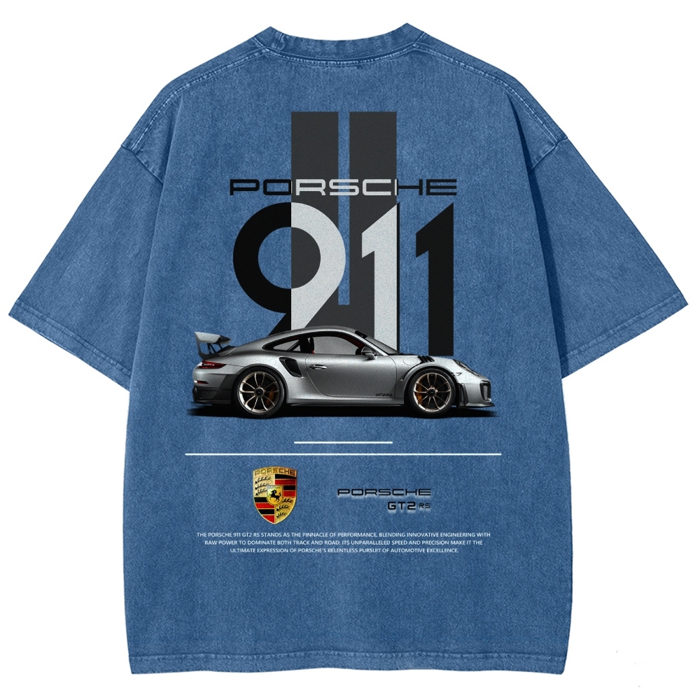 911 GT2 RS Racing Unisex Fit Washed T-Shirt
