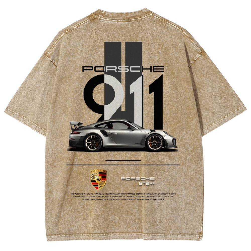 911 GT2 RS Racing Unisex Fit Washed T-Shirt