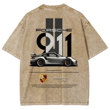 911 GT2 RS Racing Unisex Fit Washed T-Shirt