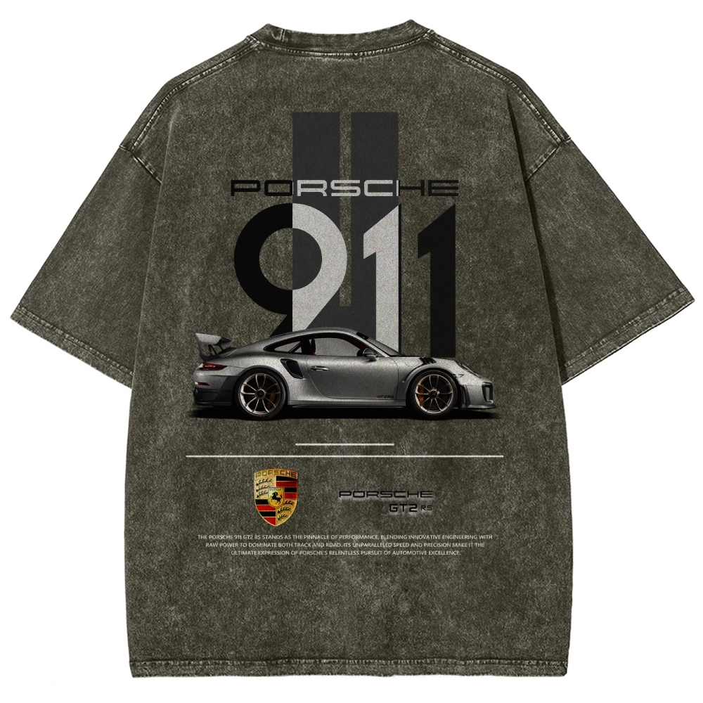 911 GT2 RS Racing Unisex Fit Washed T-Shirt