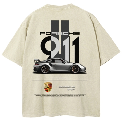911 GT2 RS Racing Unisex Fit Washed T-Shirt