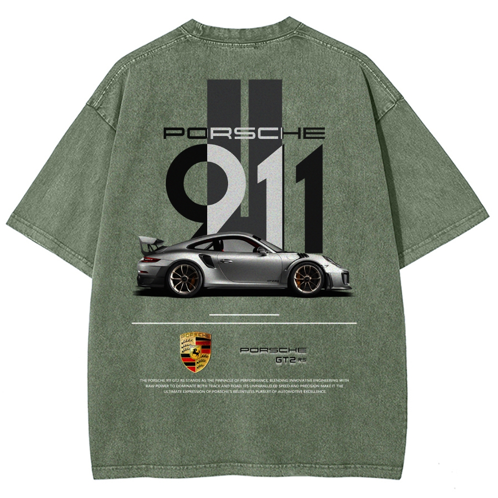 911 GT2 RS Racing Unisex Fit Washed T-Shirt