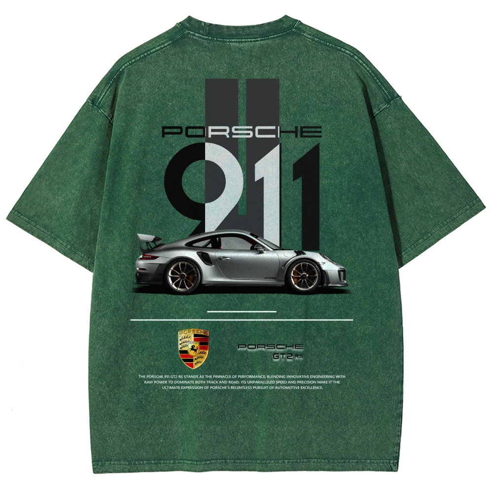 911 GT2 RS Racing Unisex Fit Washed T-Shirt