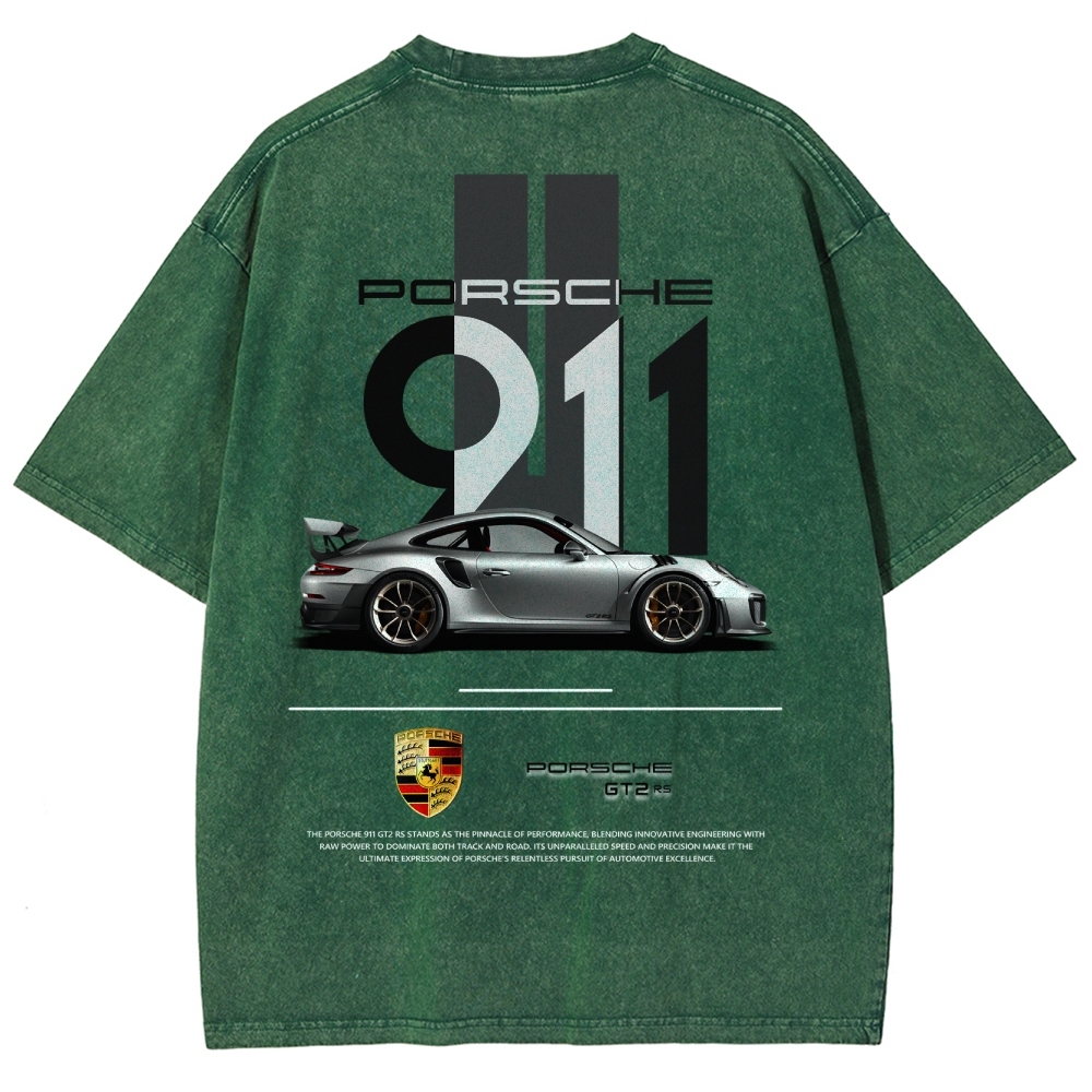 911 GT2 RS Racing Unisex Fit Washed T-Shirt