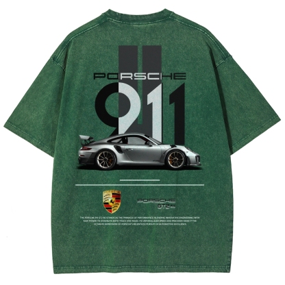 911 GT2 RS Racing Unisex Fit Washed T-Shirt