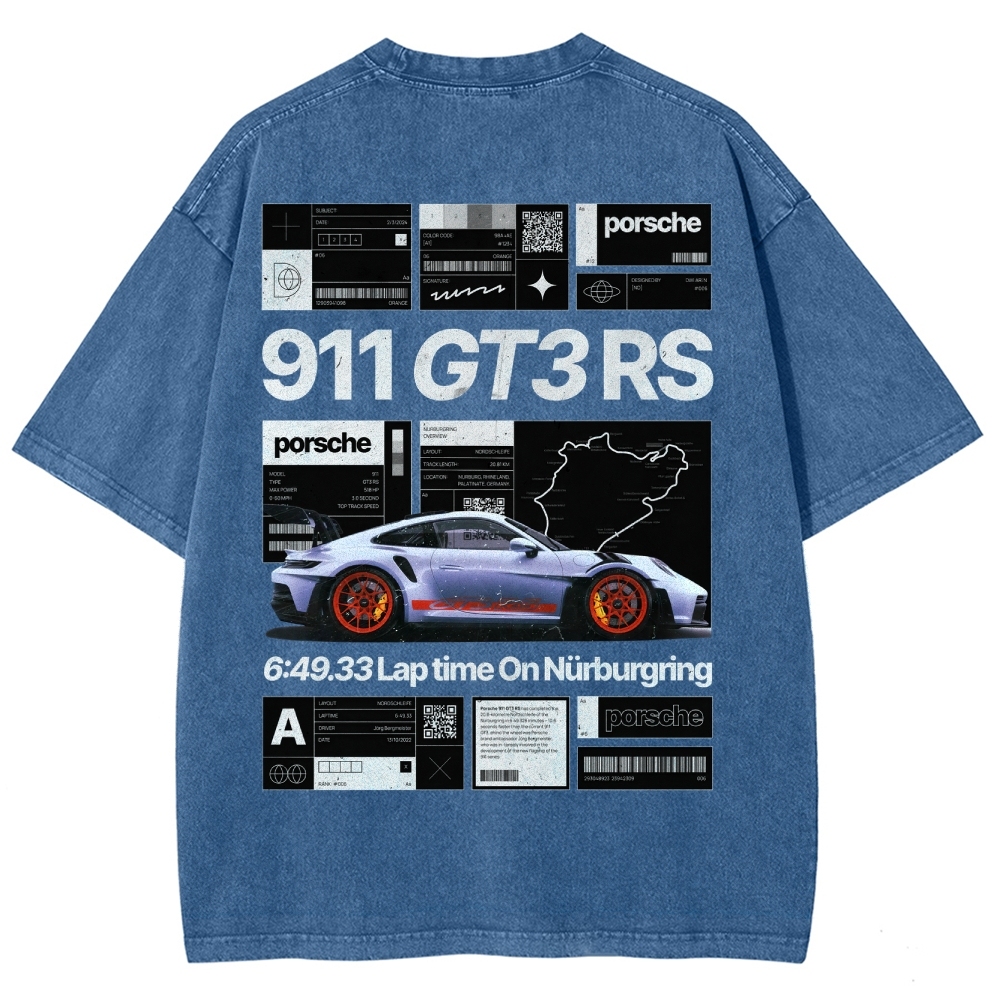 Nürburgring Racing Poster Unisex Fit Washed T-Shirt