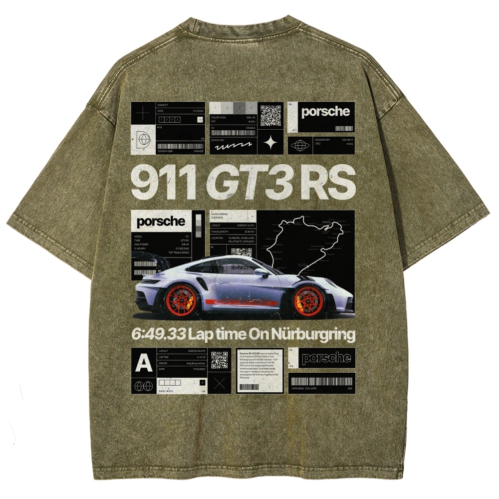 Nürburgring Racing Poster Unisex Fit Washed T-Shirt