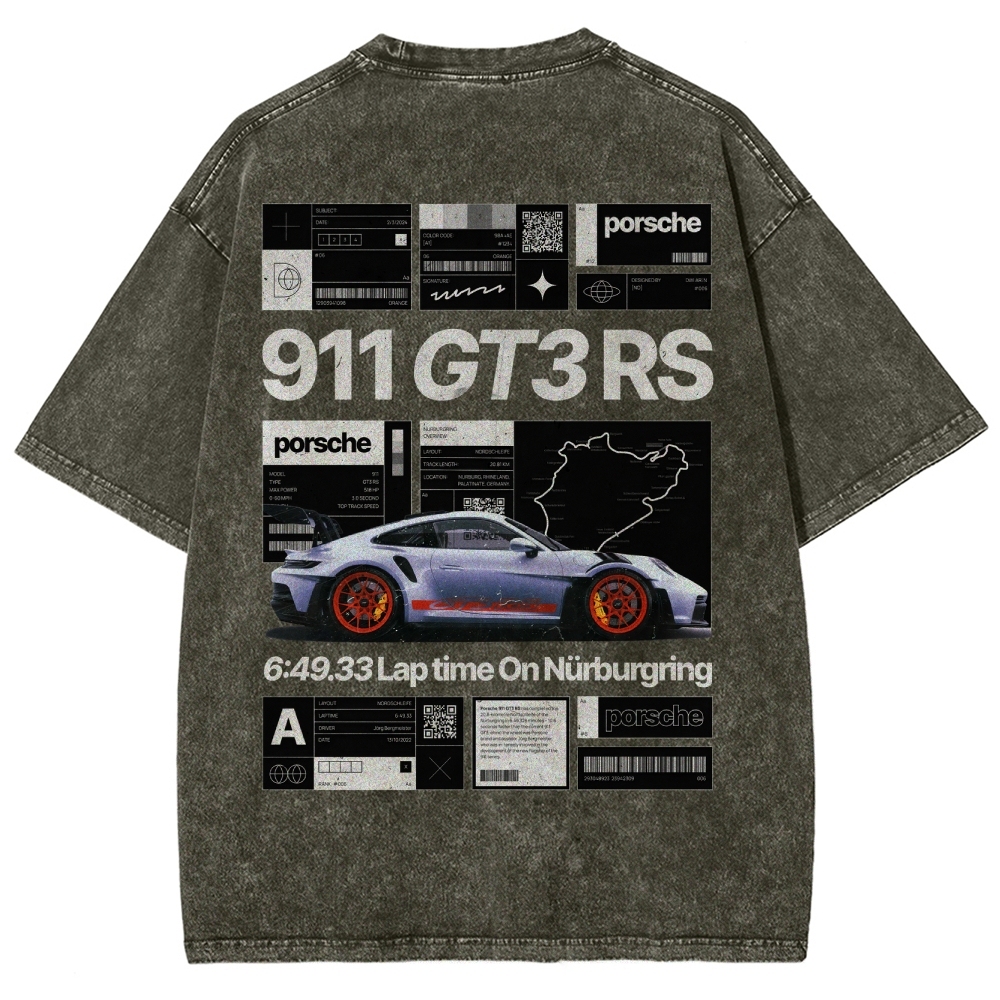 Nürburgring Racing Poster Unisex Fit Washed T-Shirt