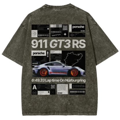 Nürburgring Racing Poster Unisex Fit Washed T-Shirt