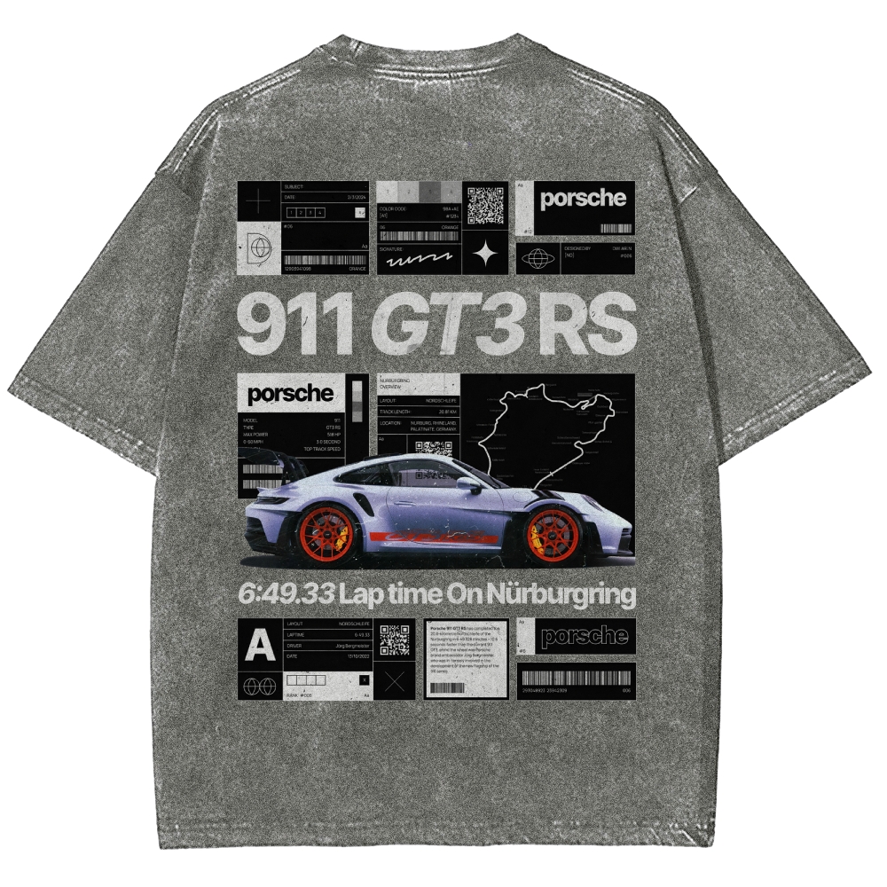 Nürburgring Racing Poster Unisex Fit Washed T-Shirt