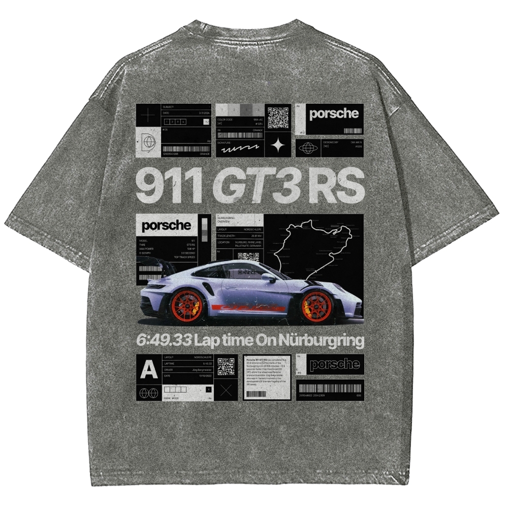 Nürburgring Racing Poster Unisex Fit Washed T-Shirt