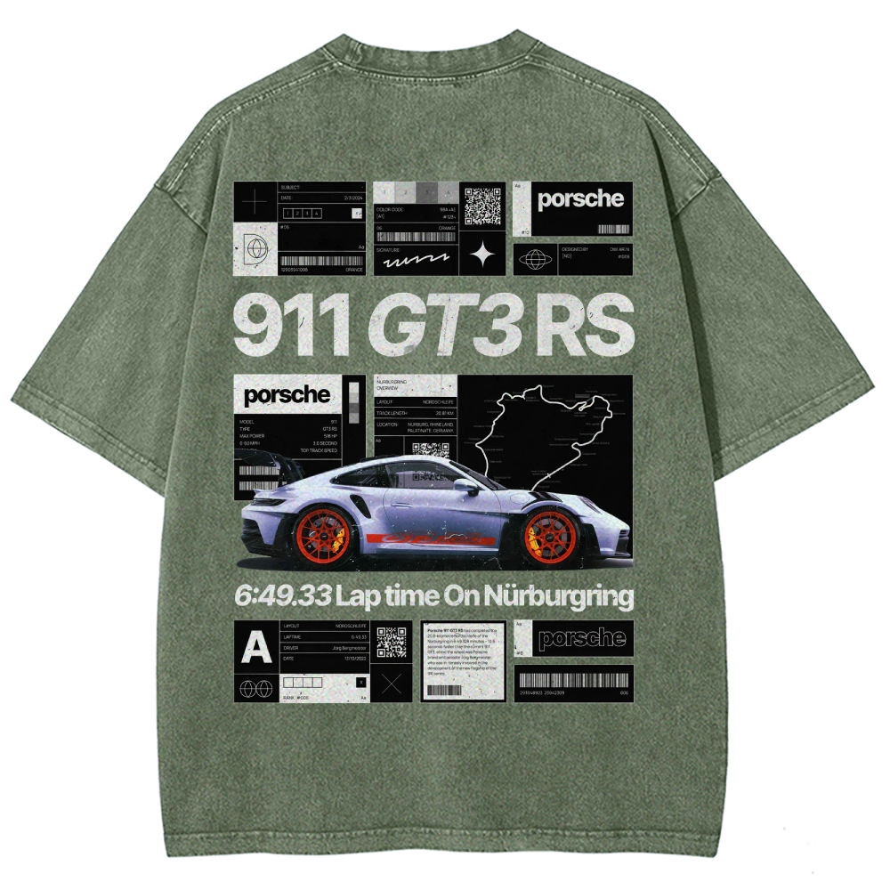 Nürburgring Racing Poster Unisex Fit Washed T-Shirt