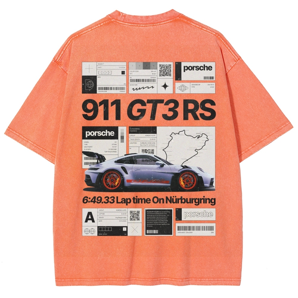 Nürburgring Racing Poster Unisex Fit Washed T-Shirt