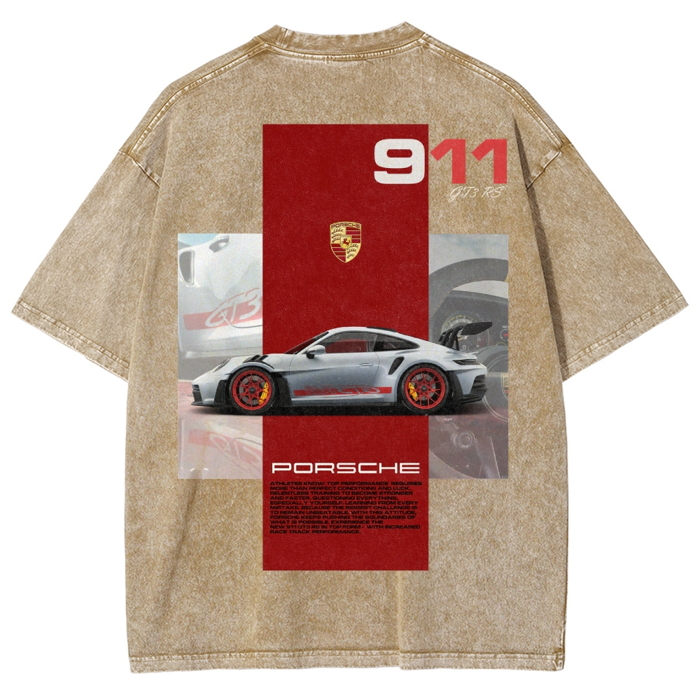 911 GT3 RS Racing Unisex Fit Washed T-Shirt