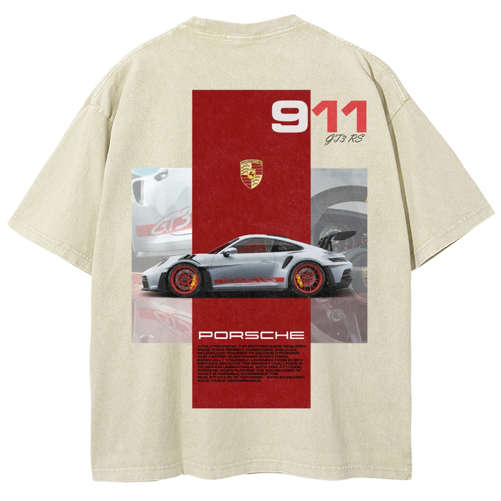 911 GT3 RS Racing Unisex Fit Washed T-Shirt