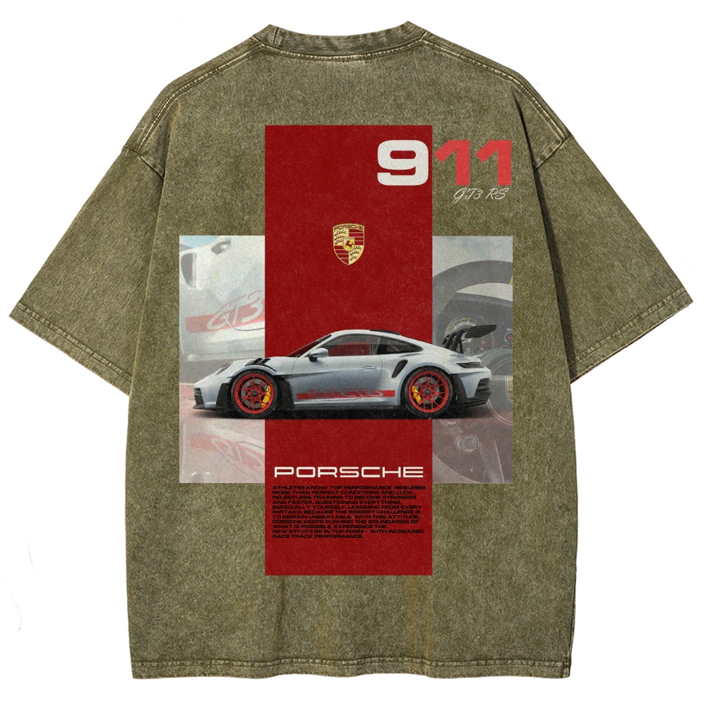 911 GT3 RS Racing Unisex Fit Washed T-Shirt