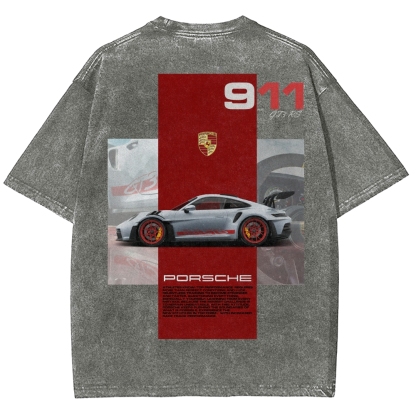 911 GT3 RS Racing Unisex Fit Washed T-Shirt