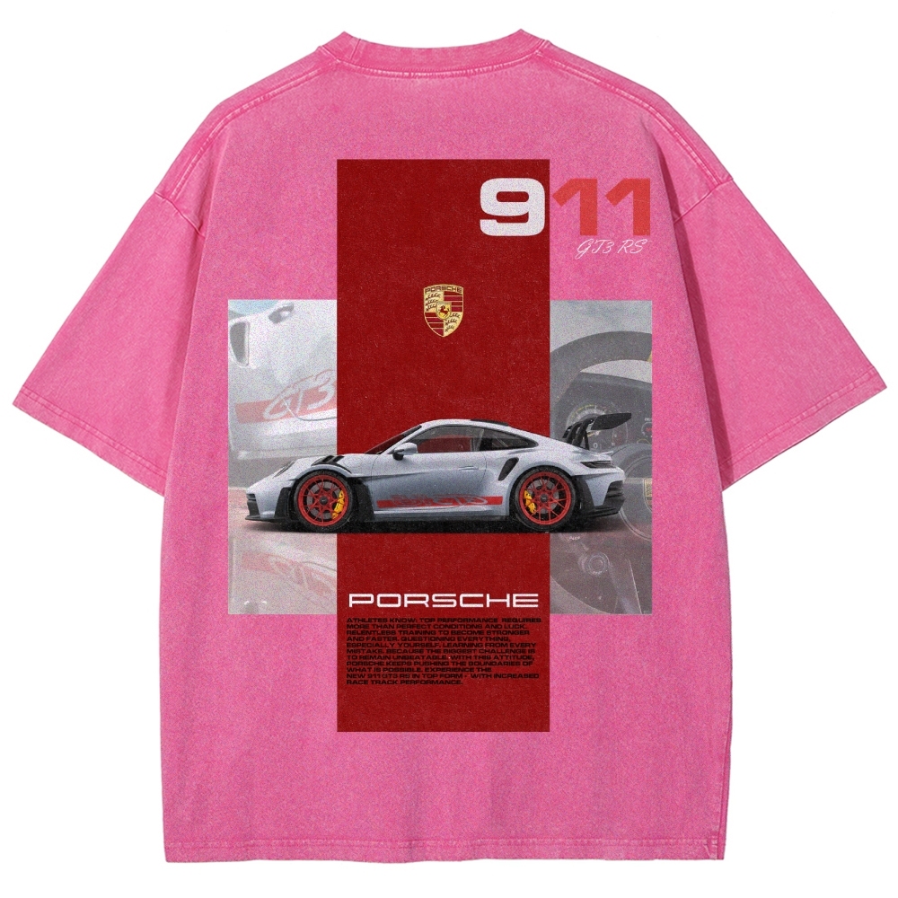 911 GT3 RS Racing Unisex Fit Washed T-Shirt