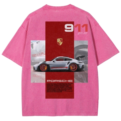 911 GT3 RS Racing Unisex Fit Washed T-Shirt