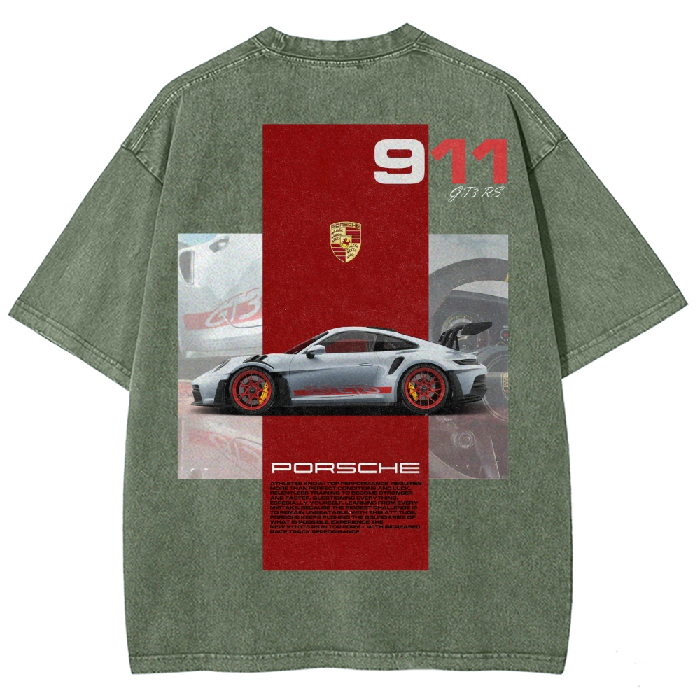 911 GT3 RS Racing Unisex Fit Washed T-Shirt