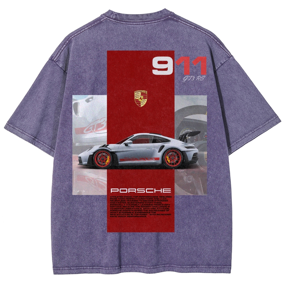 911 GT3 RS Racing Unisex Fit Washed T-Shirt