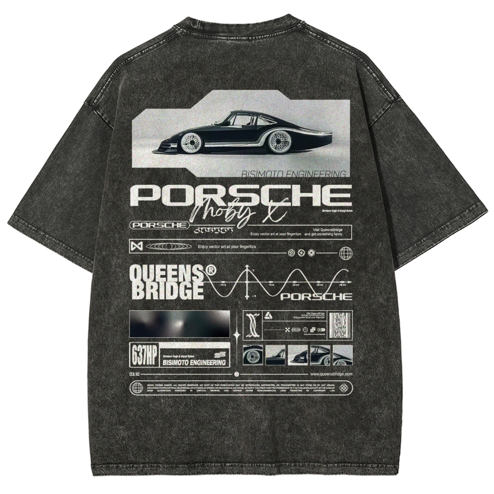 Moby X Vintage Poster Racing Unisex Fit Washed T-Shirt