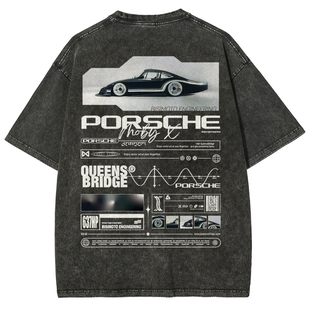 Moby X Vintage Poster Racing Unisex Fit Washed T-Shirt