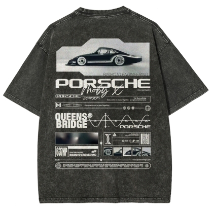 Moby X Vintage Poster Racing Unisex Fit Washed T-Shirt