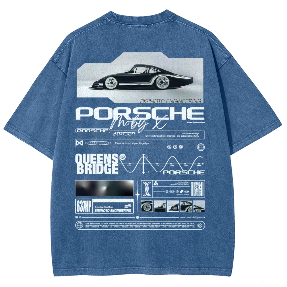 Moby X Vintage Poster Racing Unisex Fit Washed T-Shirt