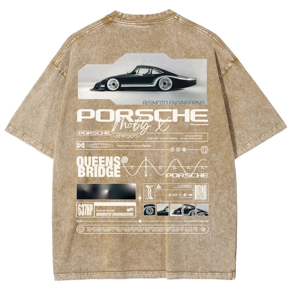 Moby X Vintage Poster Racing Unisex Fit Washed T-Shirt