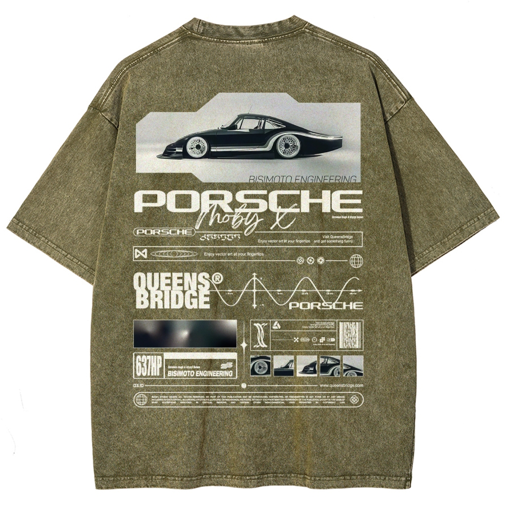 Moby X Vintage Poster Racing Unisex Fit Washed T-Shirt