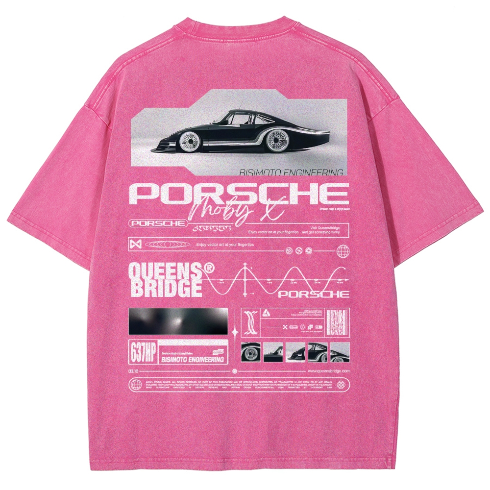 Moby X Vintage Poster Racing Unisex Fit Washed T-Shirt