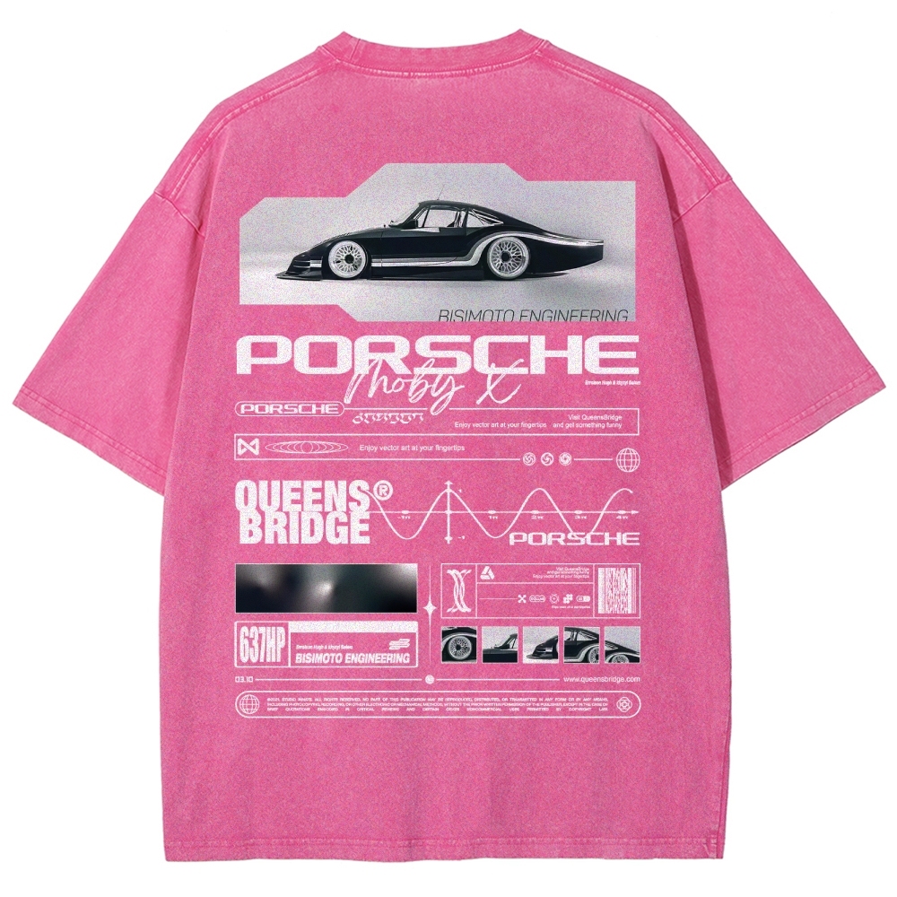 Moby X Vintage Poster Racing Unisex Fit Washed T-Shirt