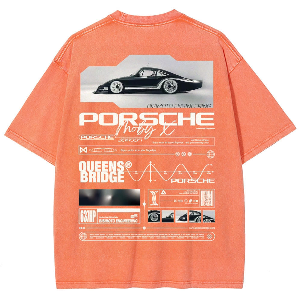 Moby X Vintage Poster Racing Unisex Fit Washed T-Shirt