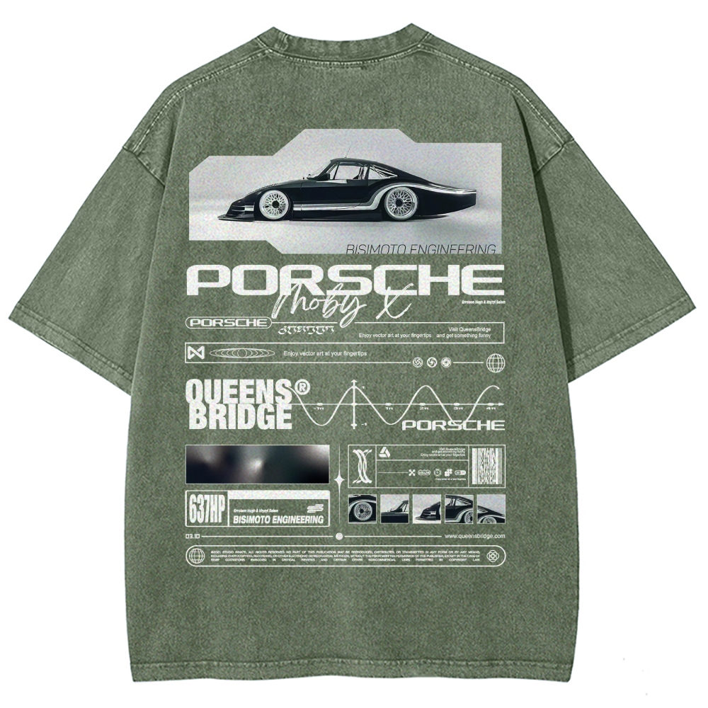 Moby X Vintage Poster Racing Unisex Fit Washed T-Shirt