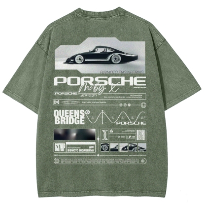 Moby X Vintage Poster Racing Unisex Fit Washed T-Shirt