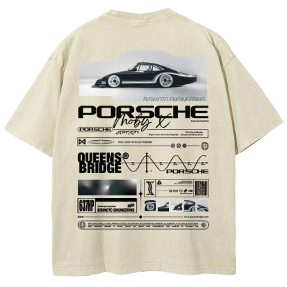 Moby X Vintage Poster Racing Unisex Fit Washed T-Shirt