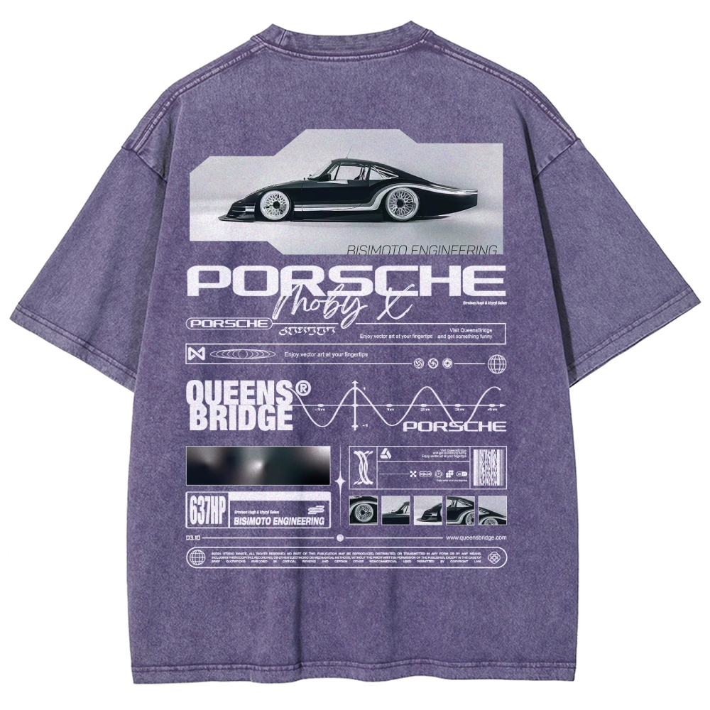 Moby X Vintage Poster Racing Unisex Fit Washed T-Shirt