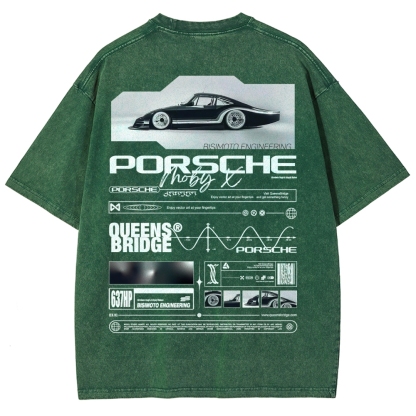 Moby X Vintage Poster Racing Unisex Fit Washed T-Shirt