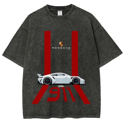 911 GT3 RS Racing Unisex Fit Washed T-Shirt