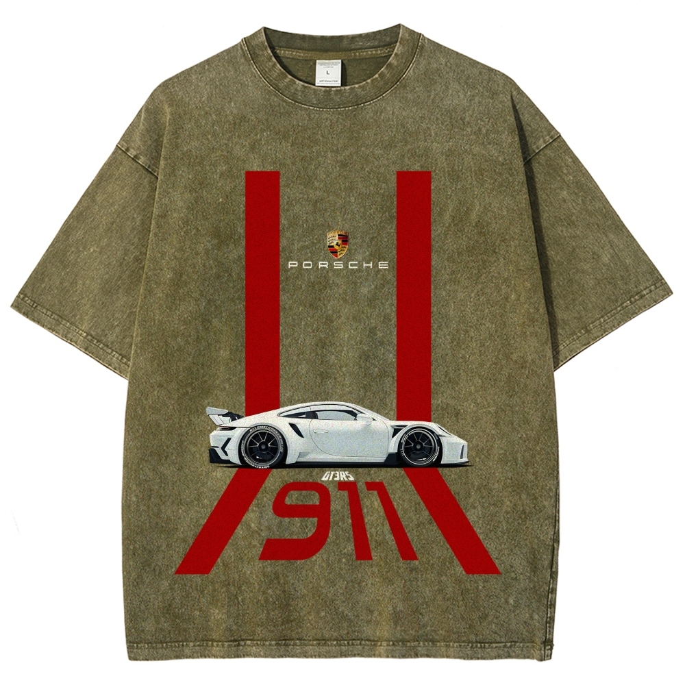 911 GT3 RS Racing Unisex Fit Washed T-Shirt